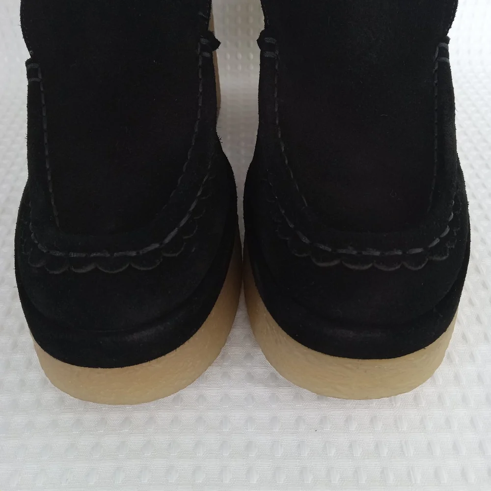 MARC FISHER LTD Women's Black Suede Lina Slip On Platform Loafer Size 10M